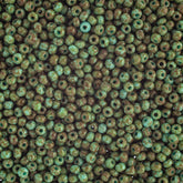 10/0 Preciosa Seed Beads Opaque Travertine on Turquoise